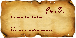 Csoma Bertalan névjegykártya