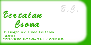 bertalan csoma business card